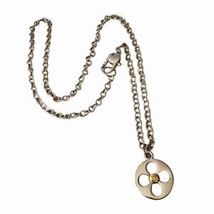 Louis Vuitton Repurposed Clover Multicolor Pendant 18K White GF Necklace